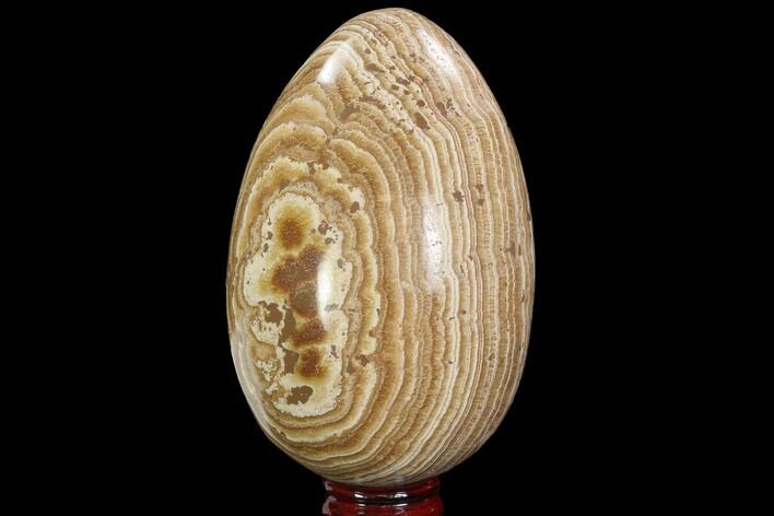 Polished, Banded Aragonite Egg - Morocco #98911